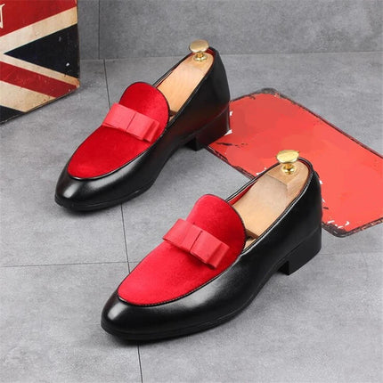 movechain Scarpe da festa di nozze in pelle da uomo con fiocco Moda uomo Mocassini da guida Mocassini Uomo Casual Slip-On Flats