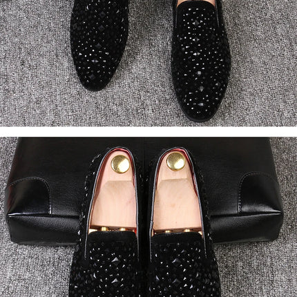 Scarpe formali da uomo strass scarpe eleganti da uomo Sepatu Slip On Pria mocassini da uomo scarpe da sposa Moda Italiana De Hombre Bona Zapatos