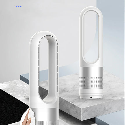 110V / 220V 18 pollici Mini ventilatore elettrico senza foglie per uso domestico funzione di temporizzazione del telecomando, ventilatore da pavimento muslimexayp