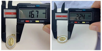 Ovale in metallo conchiglia di mare zircone vergine maria Guadalupe collana con ciondolo benedizione gioielli per le donne