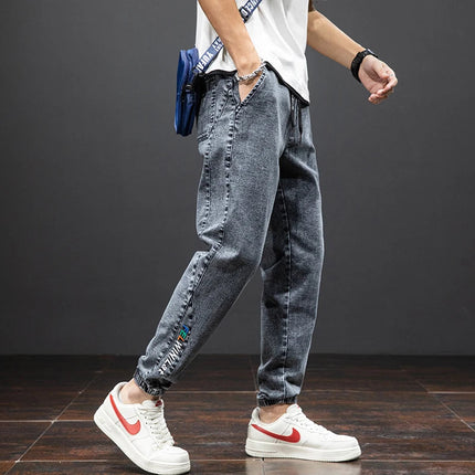 Spring Summer Black Blue Cargo Jeans Men Streetwear Denim Jogger Pants Men Baggy Harem Jean Trousers Plus Size PlatiNum
