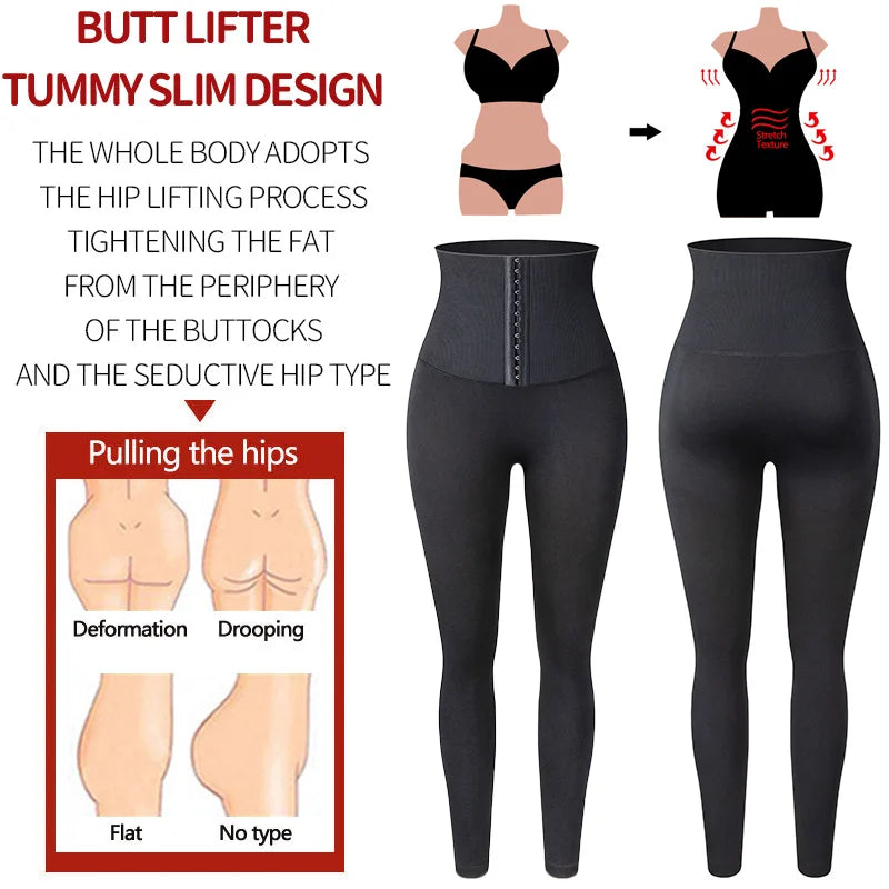 Women High Waist Fitness Leggings Tummy Control Slimming Gym Legging Butt Booty Push Up Gym Pants Legins Corset Body Shaper