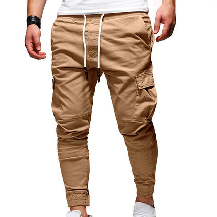 Men's Oversize Pants 2025 New Casual Solid Cargo Pants Men Trousers Drawstring Elastic Waist Joggers Men Sweatpants Streetwear