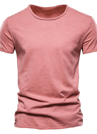 T-shirt homme 100% coton Décontracté Doux Fitness Été T-shirts fins Vêtements d'intérieur Homme Col rond Manches courtes T-shirt uni pour homme