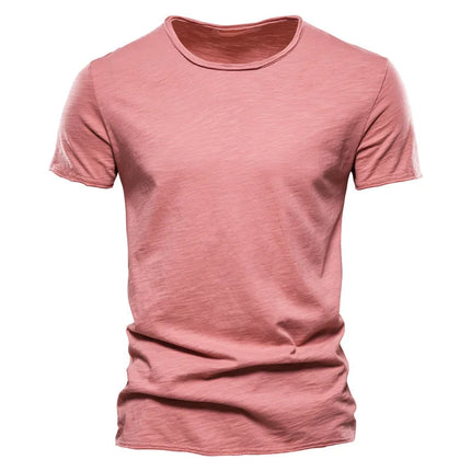 Men's 100% Cotton T-Shirt Soft Casual Fitness Summer Thin T-Shirts Men's Home Wear O-Neck Short Sleeve Solid T-Shirt for Men