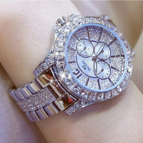 Orologi da donna Orologio al quarzo con diamanti di lusso Orologio da polso di marca superiore di moda Orologio da donna con gioielli in cristallo Orologio in oro rosa platinumshop