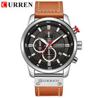 CURREN orologio da uomo in pelle orologi sportivi da uomo esercito militare orologio da polso al quarzo cronografo orologio maschile Relogio Masculino platinumshop