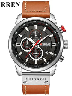 CURREN orologio da uomo in pelle orologi sportivi da uomo esercito militare orologio da polso al quarzo cronografo orologio maschile Relogio Masculino