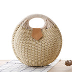 Borsa a mano rotonda intrecciata a mano in Rattan naturale da donna borsa a tracolla borsa estiva da spiaggia con pochette Casual da donna in boemia