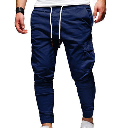Men's Oversize Pants 2025 New Casual Solid Cargo Pants Men Trousers Drawstring Elastic Waist Joggers Men Sweatpants Streetwear
