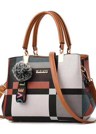 Elegant Designer Handbags Women Bags Messenger PU Leather Crossbody Bags Hairball tassen Girls Shoulder Bag Top-hand Tote Bag PlatiNum