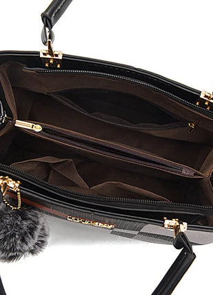 Elegant Designer Handbags Women Bags Messenger PU Leather Crossbody Bags Hairball tassen Girls Shoulder Bag Top-hand Tote Bag PlatiNum
