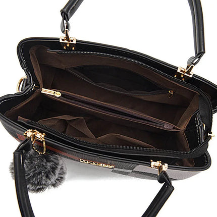 Elegant Designer Handbags Women Bags Messenger PU Leather Crossbody Bags Hairball tassen Girls Shoulder Bag Top-hand Tote Bag PlatiNum