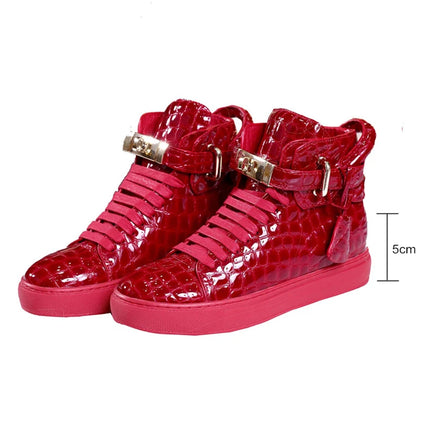Women’s Genuine Cow Leather Flat Ankle Boots Stone Pattern Black High with Lace Sneakers Designer With Lock Luxury Brands Shoes