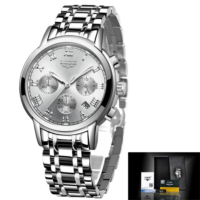 LIGE 2024 nuove donne di moda orologi da donna top brand di lusso creativo bracciale da donna in acciaio orologi orologio impermeabile al quarzo femminile platinumshop