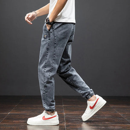 Spring Summer Black Blue Cargo Jeans Men Streetwear Denim Jogger Pants Men Baggy Harem Jean Trousers Plus Size PlatiNum