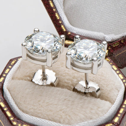 IOGOU 3mm/4mm/5mm/6.5mm/8mm/9mm/10mm/11mm Certificato D VVS1 Moissanite Orecchini con perno 925 Orecchini in argento per le donne Uomini Gioielli platinumshop