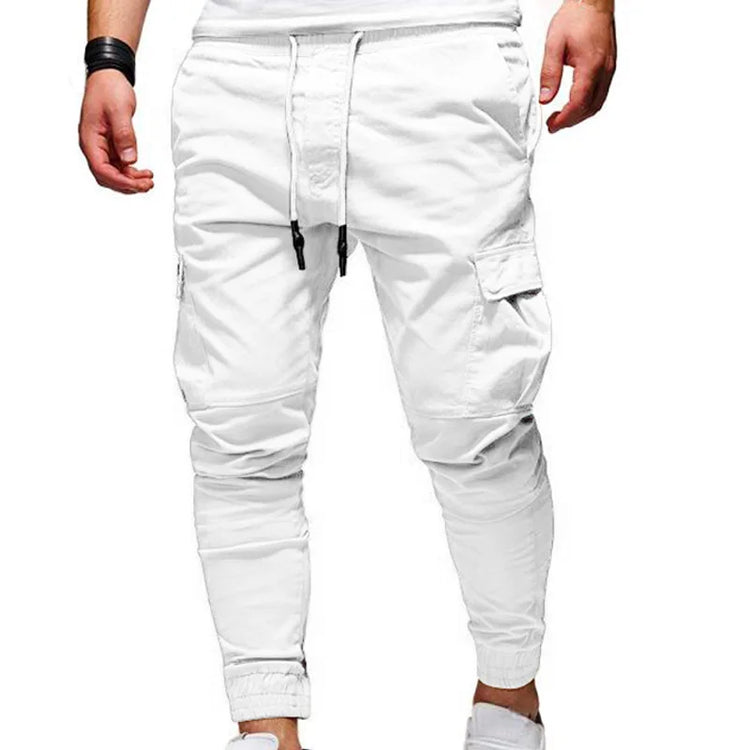 Men's Oversize Pants 2025 New Casual Solid Cargo Pants Men Trousers Drawstring Elastic Waist Joggers Men Sweatpants Streetwear