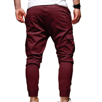 Men's Pants Multi-Pockets Joggers Men Sweatpants 2025 New Casual Solid Cargo Pants Men Oversize Streetwear Pants Men Trousers