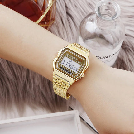 Orologio da donna uomo unisex oro argento nero vintage LED digitale sportivo militare orologi da polso elettronico digitale presente regalo maschile platinumshop