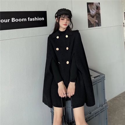 Autumn Winter Plus Size Women Coat Woolen Cloth Cloak Loose Overcoat Female High Quality 2025 Manteau Femme Hiver Oversize