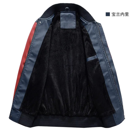 Men Slim Leather Jacket Motorcycle Casual PU Leather Coats Good Quality Male Fit Stand Collar Leather Jackets And Coats Size 4XL