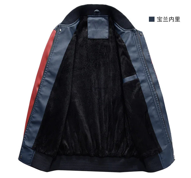 Men Slim Leather Jacket Motorcycle Casual PU Leather Coats Good Quality Male Fit Stand Collar Leather Jackets And Coats Size 4XL