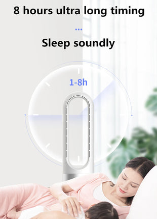 110V / 220V 18 pollici Mini ventilatore elettrico senza foglie per uso domestico funzione di temporizzazione del telecomando, ventilatore da pavimento muslimexayp