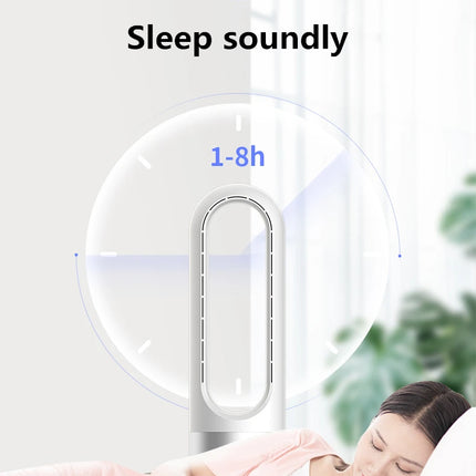 110V / 220V 18 pollici Mini ventilatore elettrico senza foglie per uso domestico funzione di temporizzazione del telecomando, ventilatore da pavimento muslimexayp