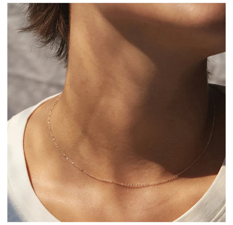 eManco Fine Chain Necklace Stainless Steel Gold Color Pendants Short Long Statement Women  Colar Gift Stainless Steel Jewelry PlatiNum