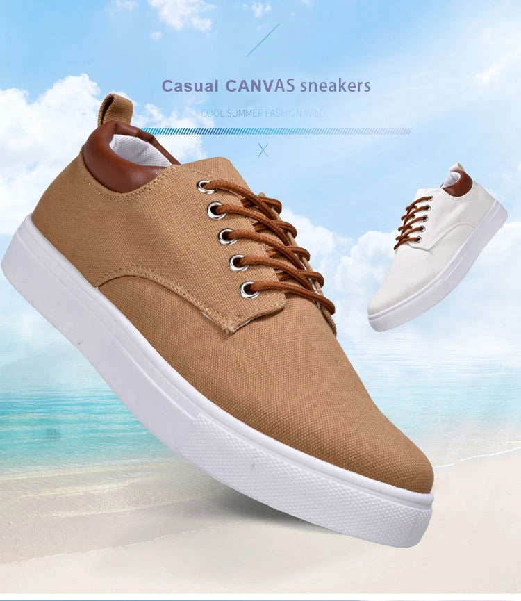 Fashion Canvas Men's Sneakers Black Lace Up Sping Shoes 2024 Classic Casual Vulcanized Shoes Size 46 47 Mens Spring Sport Shoes