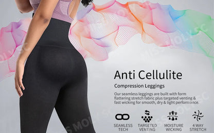 Women High Waist Fitness Leggings Tummy Control Slimming Gym Legging Butt Booty Push Up Gym Pants Legins Corset Body Shaper