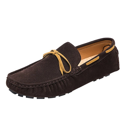 2025 Mocassino da uomo Grigio Marrone Nero Mocassini Scarpe da uomo in pelle Designer di lusso Marchio Moda Sneakers Appartamenti Slip on Leggero