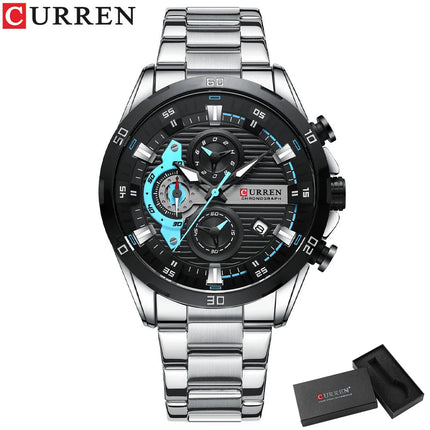 CURREN orologio da uomo orologi da uomo al quarzo sportivi di lusso delle migliori marche orologio da polso cronografo impermeabile in acciaio pieno da uomo Relogio Masculino platinumshop