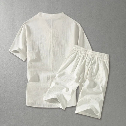 Men's Clothing Large Size Tracksuit 8XL 9XL Linen Short T-shirt Summer Suit 160kg Clothing Track Suit 5XL Cotton Husband Set PlatiNum
