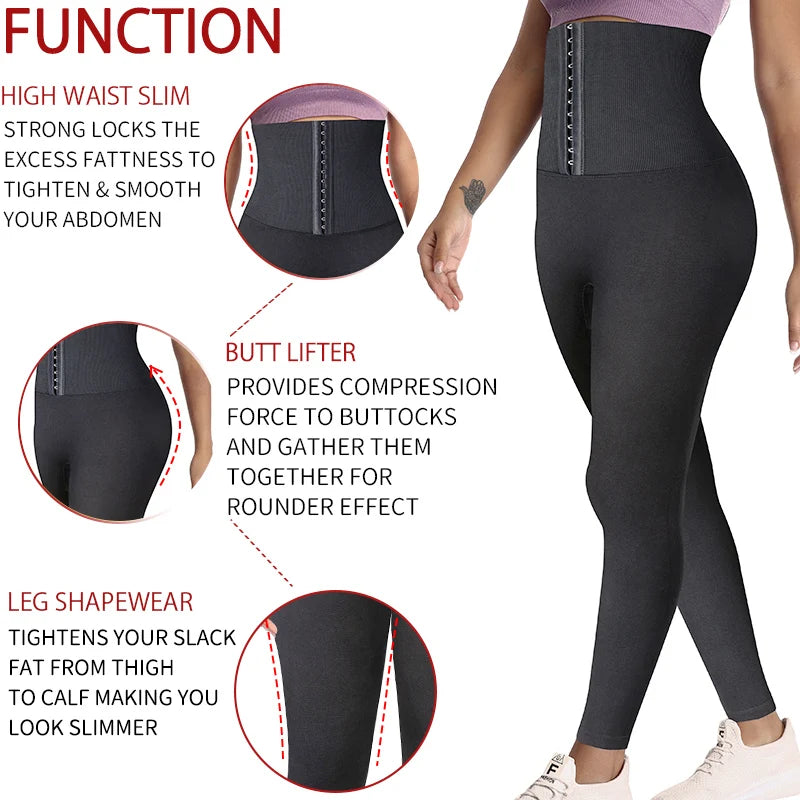 Women High Waist Fitness Leggings Tummy Control Slimming Gym Legging Butt Booty Push Up Gym Pants Legins Corset Body Shaper
