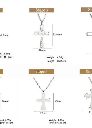 Cazador Collana con ciondolo croce religiosa alla moda di Gesù Collane a catena in acciaio inossidabile color oro per regalo di gioielli cavi unisex PlatiNum