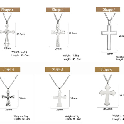 Cazador Collana con ciondolo croce religiosa alla moda di Gesù Collane a catena in acciaio inossidabile color oro per regalo di gioielli cavi unisex PlatiNum