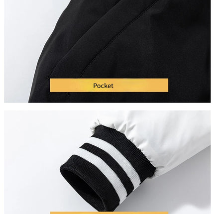 Winter Varsity Jacket Men Women Streetwear Basketball Jacket Fashion Casual Thick Parkas Men Korean Patchwork Couple Coat Button