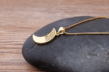 Nidin moda di lusso con zirconi cubici ciondolo a forma di cuore da donna placcato in oro collana a catena di alta qualità regalo per feste di gioielli scintillanti