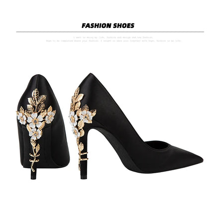 Moda mujer tacones altos bajos de aguja boda/fiesta zapatos de salón de señora primavera/otoño calzado femenino clásico calzado de mujer