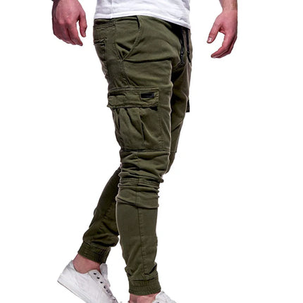 Men's Oversize Pants 2025 New Casual Solid Cargo Pants Men Trousers Drawstring Elastic Waist Joggers Men Sweatpants Streetwear