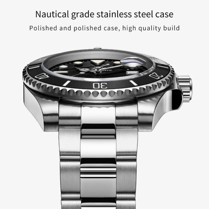 ADDIESDIVE Classic Men's Business and Leisure Quartz Watch 200m Waterproof 316L Stainless Steel Sports Night Light Diving Watch
