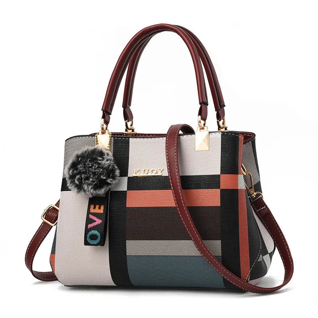 Elegant Designer Handbags Women Bags Messenger PU Leather Crossbody Bags Hairball tassen Girls Shoulder Bag Top-hand Tote Bag PlatiNum