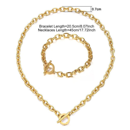 Set di gioielli con ginocchiera in acciaio inossidabile di nuovo stile per uomo e donna, set di bracciali e collane con catena a maglie platinumshop
