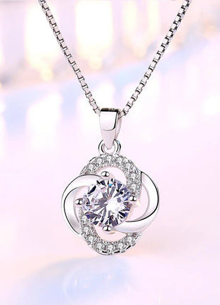 Collane e pendenti da donna in argento sterling 925 con ametista a forma di fiore, gioielli alla moda per matrimoni e feste. PlatiNum