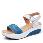 WOIZGIC Women's Ladies Female Genuine Leather Shoes Platform Sandals High Heels Summer Cool Beach Flip Flop 35-40 CDBY-5531 PlatiNum