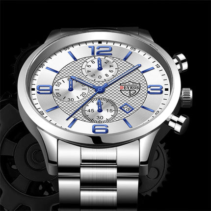 Orologi da uomo alla moda Orologio da polso al quarzo di lusso Calendario da uomo Business Casual Orologio in pelle Orologio luminoso platinumshop