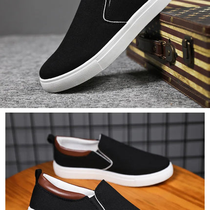 Fashion Canvas Men's Sneakers Black Lace Up Sping Shoes 2024 Classic Casual Vulcanized Shoes Size 46 47 Mens Spring Sport Shoes