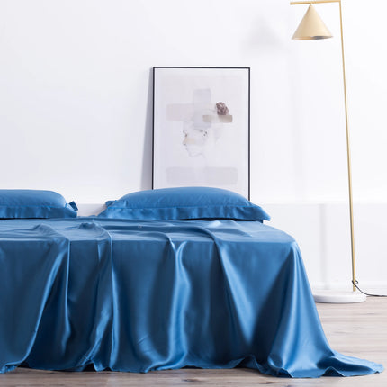 Liv-Esthete Set di biancheria da letto di lusso in seta 100% gelso di alta qualità, bellezza sana, copripiumino, lenzuolo piatto, federa, set letto Queen King